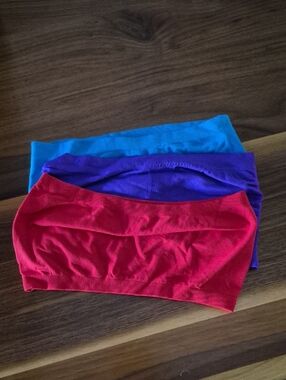 Sofra Seamless Tube Top Trio - Red, Purple, Blue